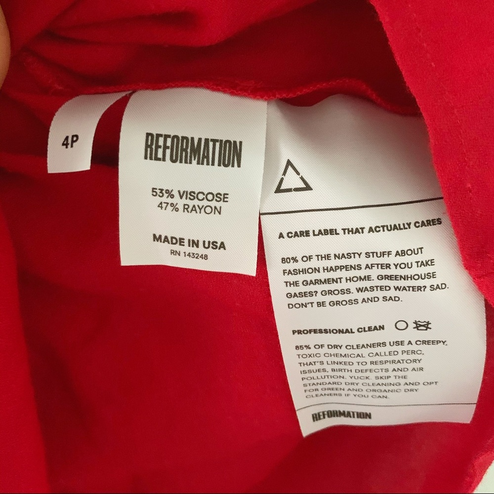 REFORMATION red cote long sleeve short dress 4P - Picture 7 of 7